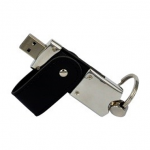 USB DE 4GB GIRATORIO EN CUERINA COLOR NEGRO