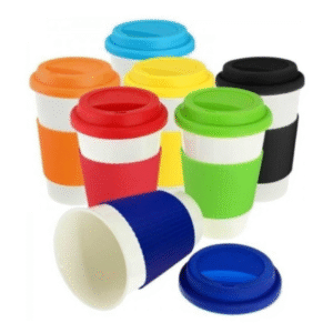 MUG DE CERÁMICA CON SUJETADOR DE SILICONA 300ML
