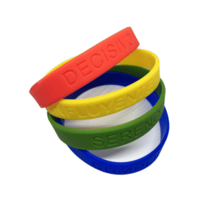 PULSERA CERRADA EN PVC BAJO Y ALTO RELIEVE