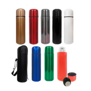 TERMO METALICO COLORES 500ML FUNDA NEGRA