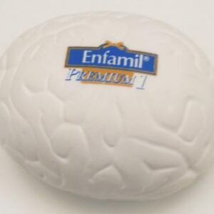 cerebro antiestres de color blanco con logo personalizado