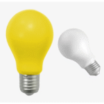 foco antiestres color amarillo y blanco