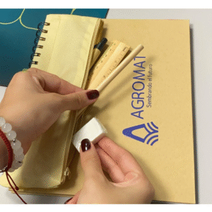 libreta cuaderno ecologico con cartuchera