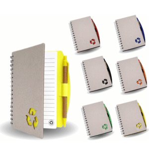 libreta ecologica con lapicero