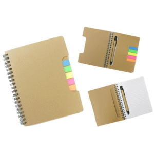 libreta ecologica con posit y lapicero