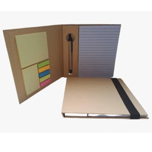 libreta ecologica con lapicero y posit