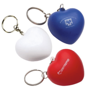 llavero corazon antiestres de colores: Rojo, azul y blanco