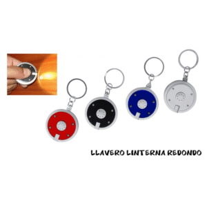 llavero linterna led circular redondo de plastico