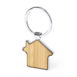 llavero metalico con madera modelo casa