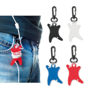 llavero ordena cables modelo niño de plastico con carabinero