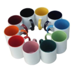 taza recta de ceramica con interior y asa de colores de 11 onzas