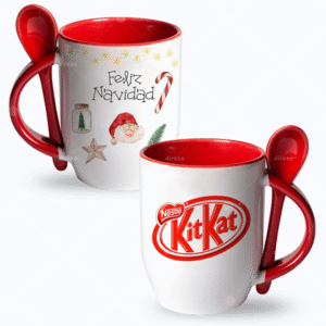 taza ovalada de ceramica con cucharita