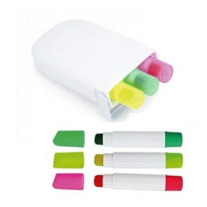 set de resaltador crayola de 3 unidades en estuche blanco solido