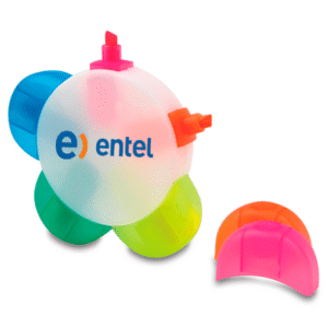 resaltador flor de 5 puntas con logo personalizado