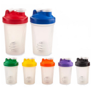shaker plastico con batidor de acero inoxidable de 400ml
