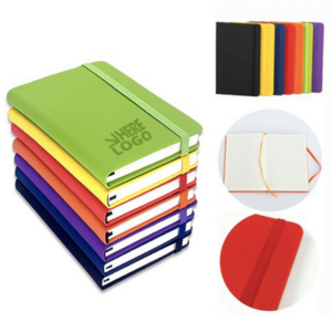 libreta o cuaderno biocuero A5 con liga en allpublicidad