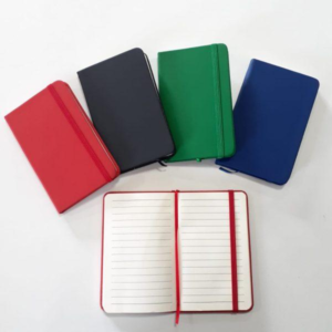 libreta o cuaderno biocuero A6 con liga en allpublicidad