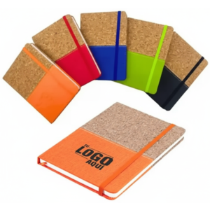 libreta de corcho y pu con separador y liga ajustable en allpublicidad