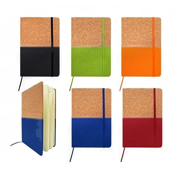 libreta de corcho y pu con separador y liga ajustable en allpublicidad