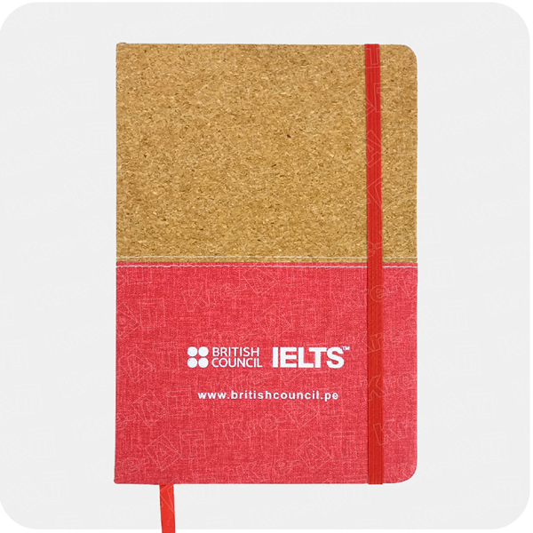 libreta de corcho y pu con separador y liga ajustable en allpublicidad