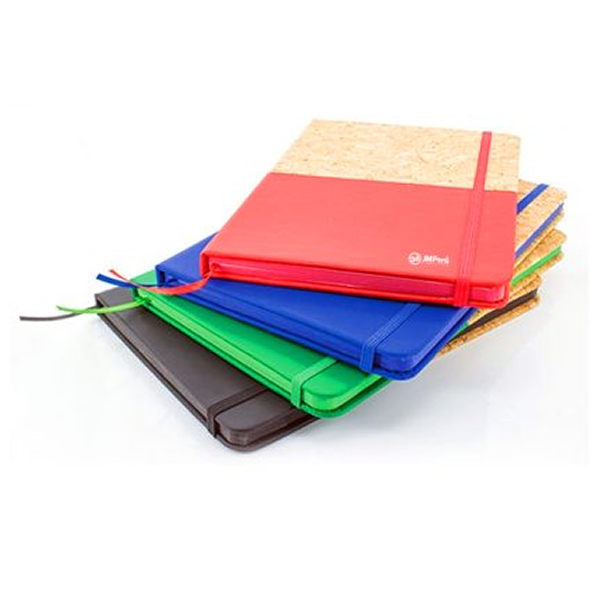 libreta de corcho y pu con separador y liga ajustable en allpublicidad