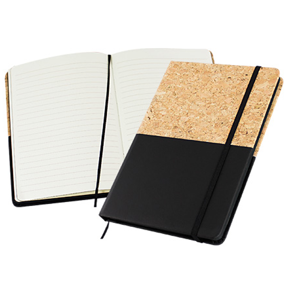 libreta de corcho y pu con separador y liga ajustable en allpublicidad