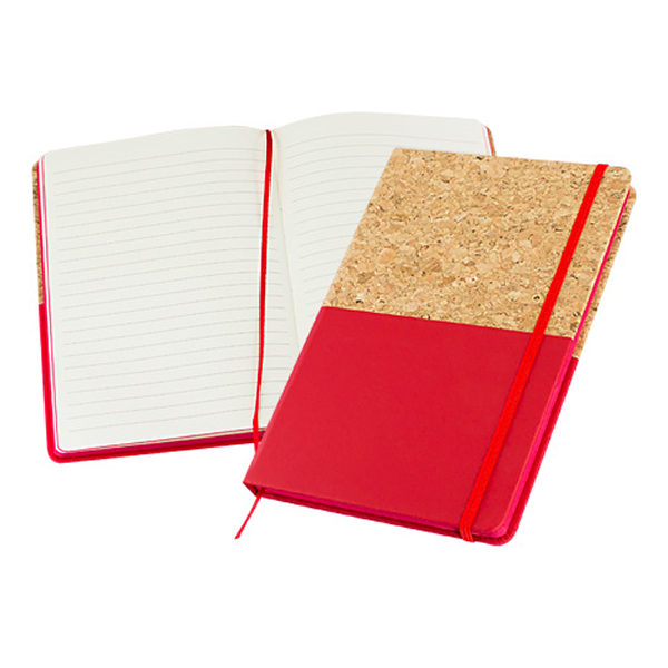 libreta de corcho y pu con separador y liga ajustable en allpublicidad