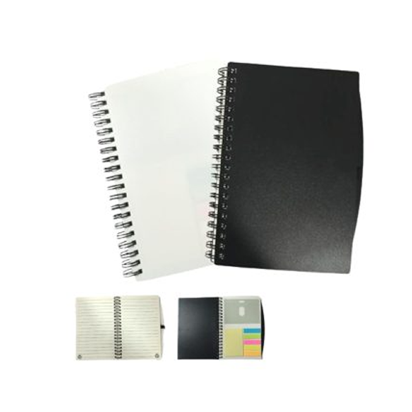 cuaderno plastificado con posit, porta lapicero, porta carnet en allpublicidad