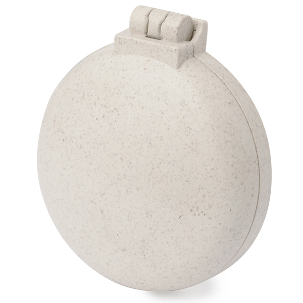 espejo circular con cepillo de fibra de trigo en allpublicidad