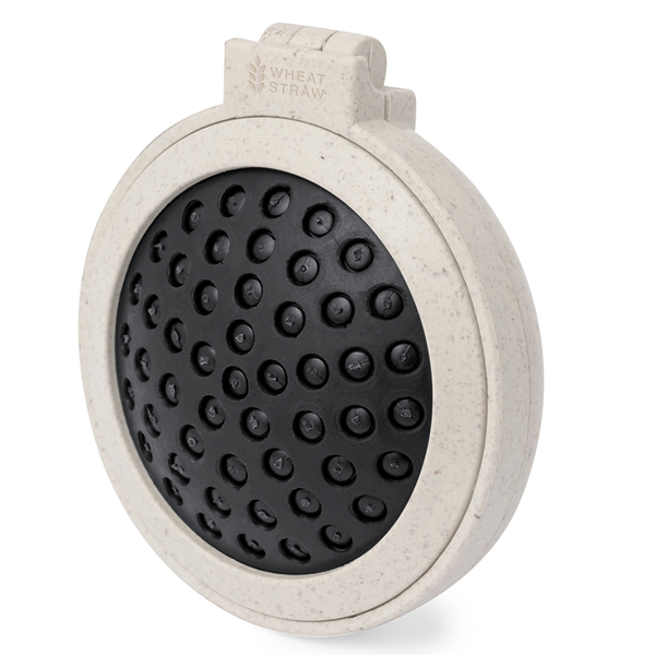 espejo circular con cepillo de fibra de trigo en allpublicidad