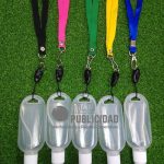 frasco vacio para gel antibacterial con lanyard de 50ml en allpublicidad