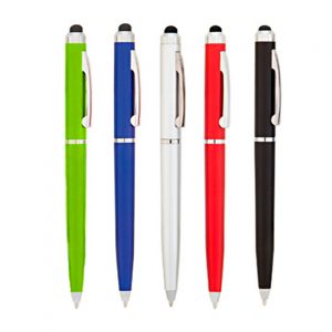 LAPICERO PLASTICO CON TOUCH, TINTA METALIZADA AZUL