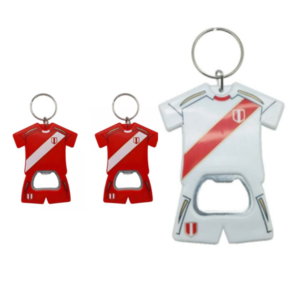 llavero plastico acrilico con destapador en modelo camiseta futbol de peru en allpublicidad