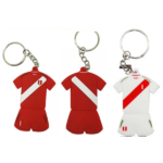 llavero plastico pvc en modelo camiseta futbol de peru en allpublicidad