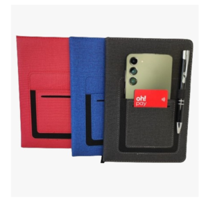 set de libreta texturizada con porta celular y lapicero metalico en allpublicidad.com.pe