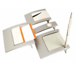 set de lujo de metal que incluye reloj, porta lapicero, porta taco y porta celular en allpublicidad.com.pe