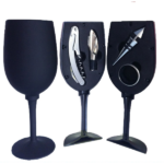 set de vino de 04 piezas modelo copa en acero inoxidable en allpublicidad.com.pe