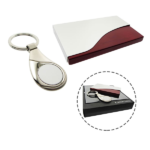 set de llavero metalico y tajetero metalico con caja de regalo en allpublicidad