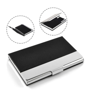 tarjetero metalico biocuero vertical en allpublicidad