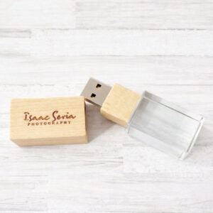 usb madera vidrio