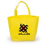 bolsa ecologica de notex con base 40x40x8 color amarillo