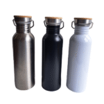 tomatodo de acero inoxidable con tapa gancho de madera y metal de 750ml de capacidad en colores variados