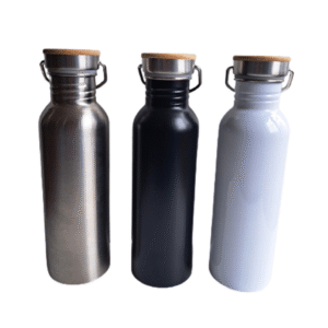 tomatodo de acero inoxidable con tapa gancho de madera y metal de 750ml de capacidad en colores variados
