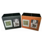 porta lapicero de cuerina con reloj y porta retrato en allpublcidad.com.pe