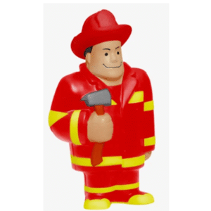 bombero peruano antiestres de sombrero rojo y amarilo