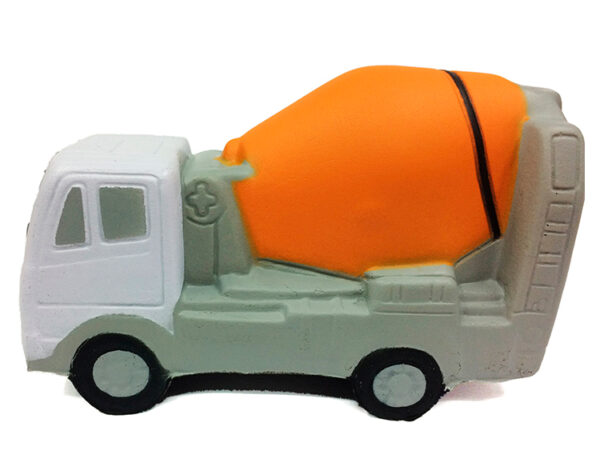 camion mezclador antiestres color anaranjdo