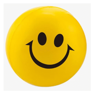 pelota antiestres sonrisa color amarillo