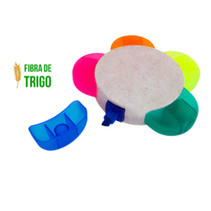 Resaltador flor en fibra de trigo con 5 puntas de colores