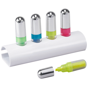Set de resaltadores liquidos con soporte de color blanco